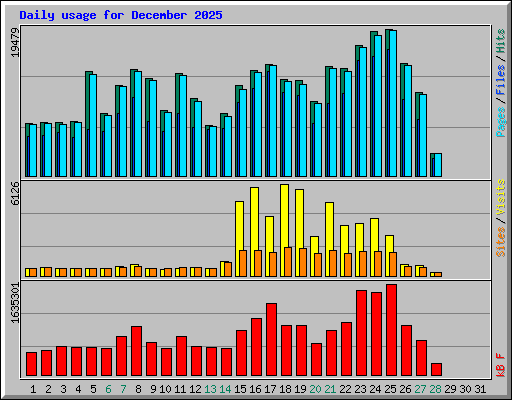 Daily usage for December 2025