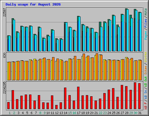Daily usage for August 2026