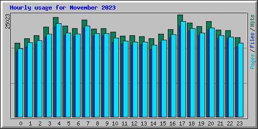 Hourly usage for November 2023